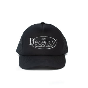 DECENCY TRUCKER HAT IN BLACK