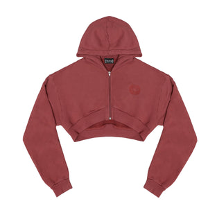 Vitals Cropped Zip in Brick Red