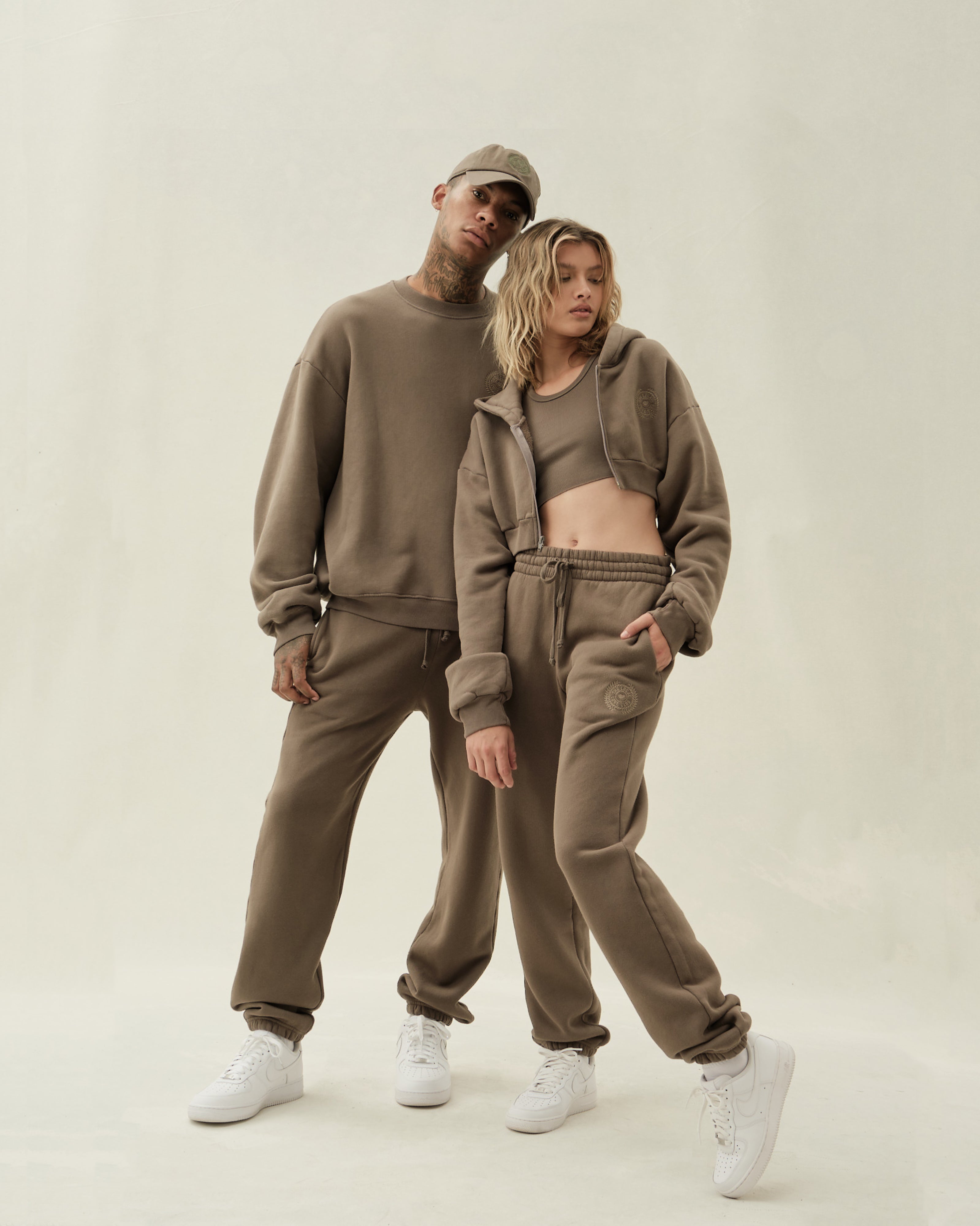 Vitals Cropped Zip in Taupe